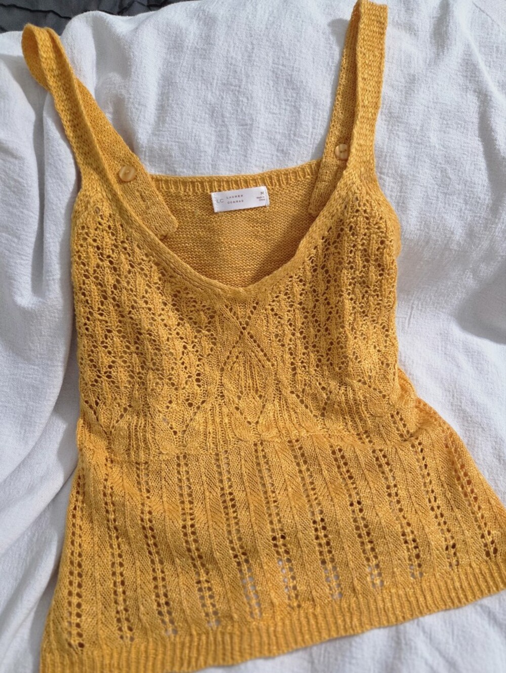 Lightweight Yellow Knit Women's Sweater Tank